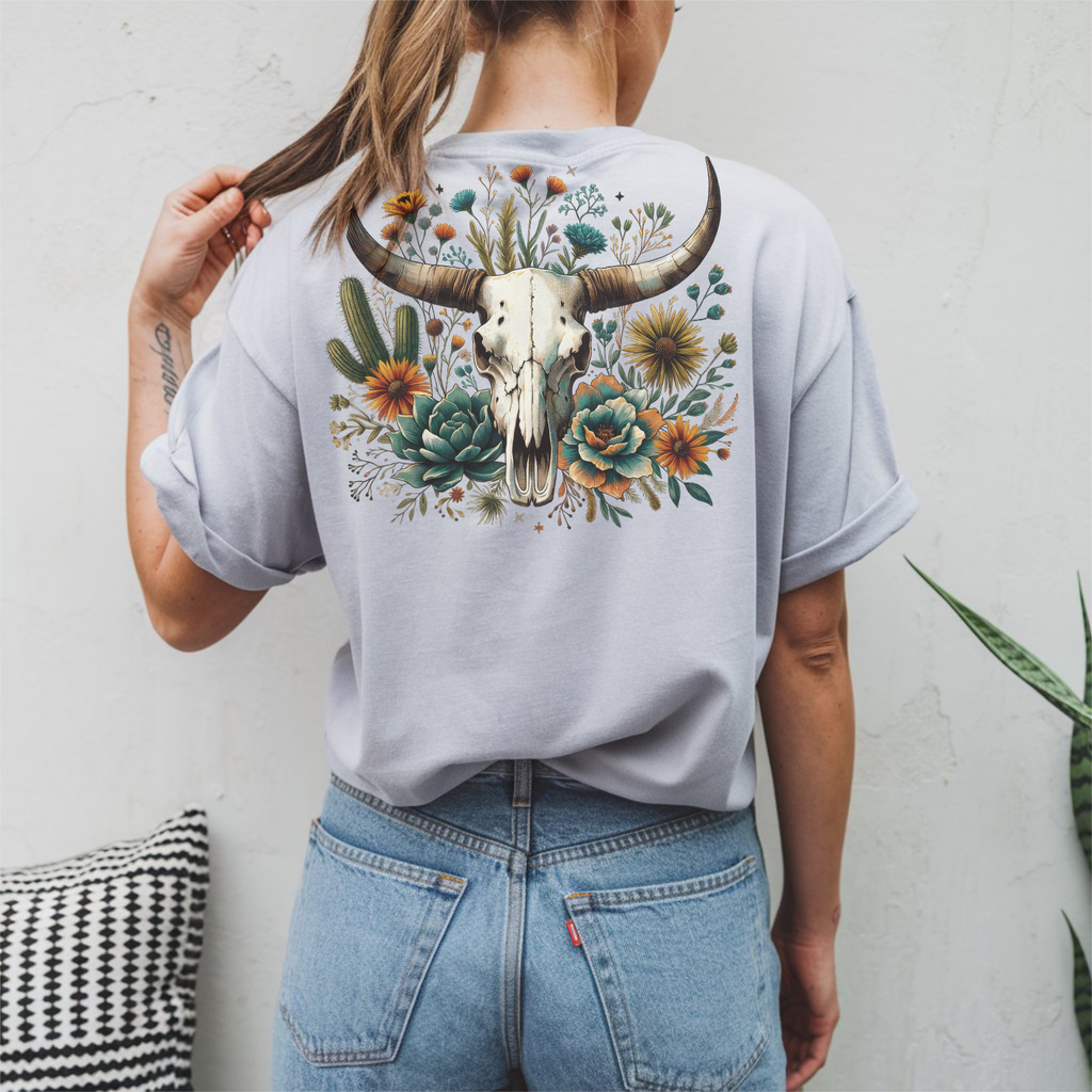 WESTERN FLOWER COWSKULL TEE  | MillerMade Co.