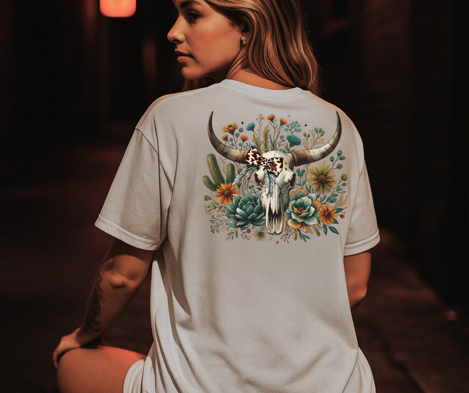 WESTERN FLOWER COWSKULL TEE  | MillerMade Co.
