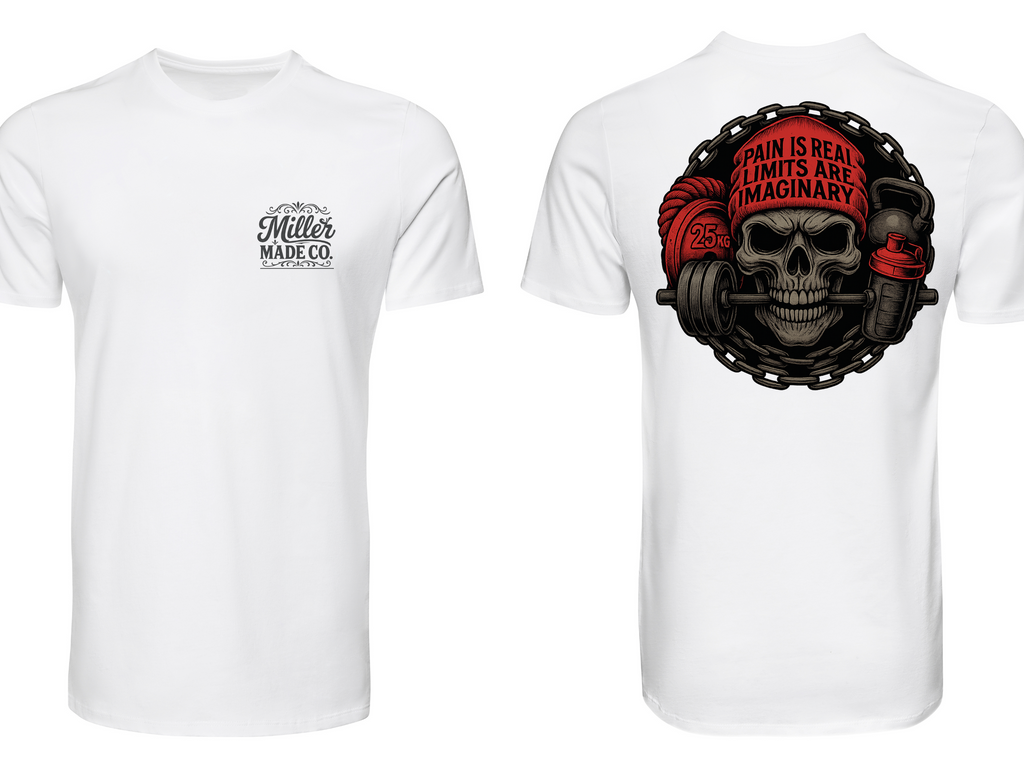 Pain Is Real Skull Gym Shirt – Hardcore Weightlifting Tee