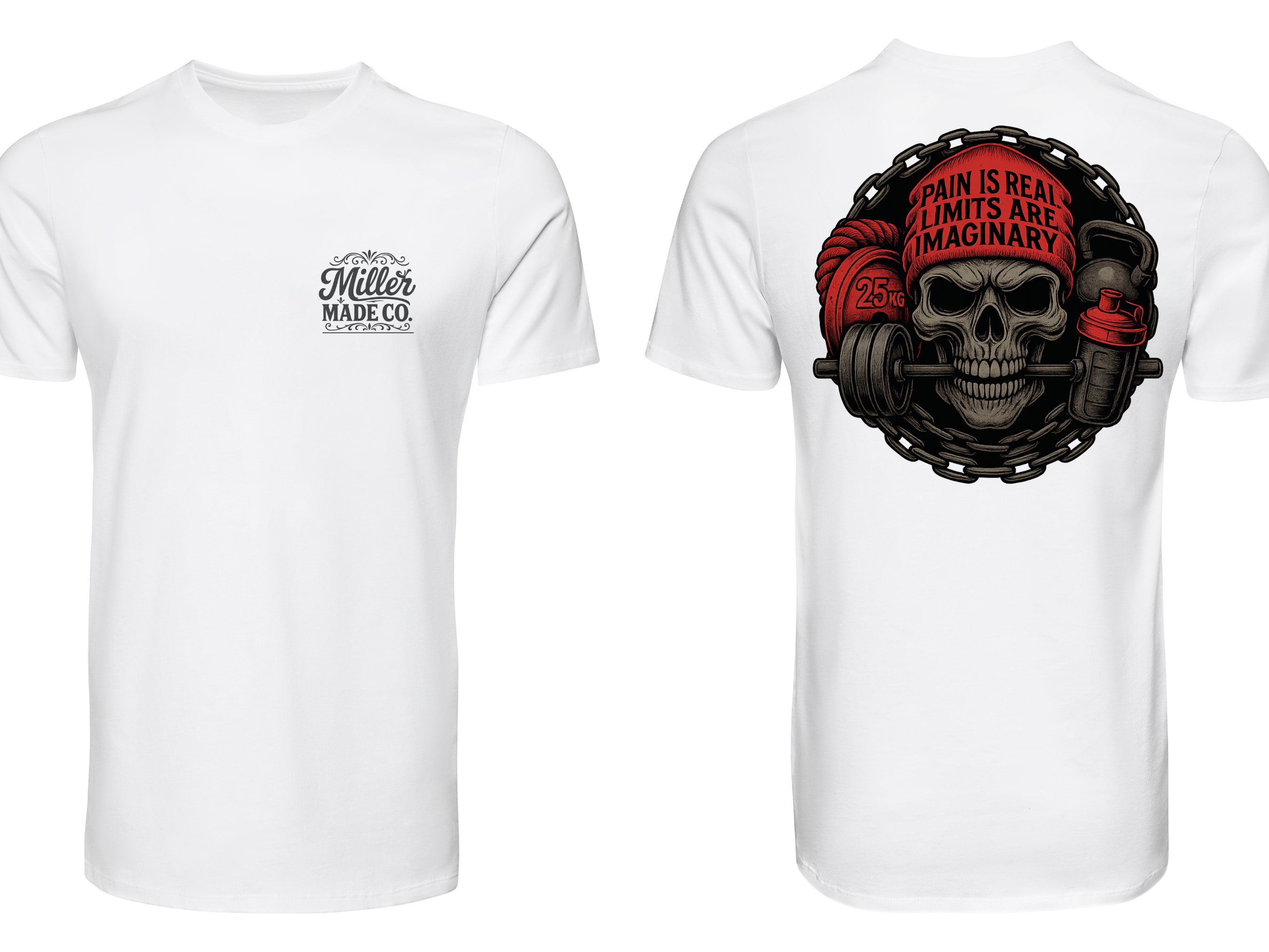 Pain Is Real Skull Gym Shirt – Hardcore Weightlifting Tee