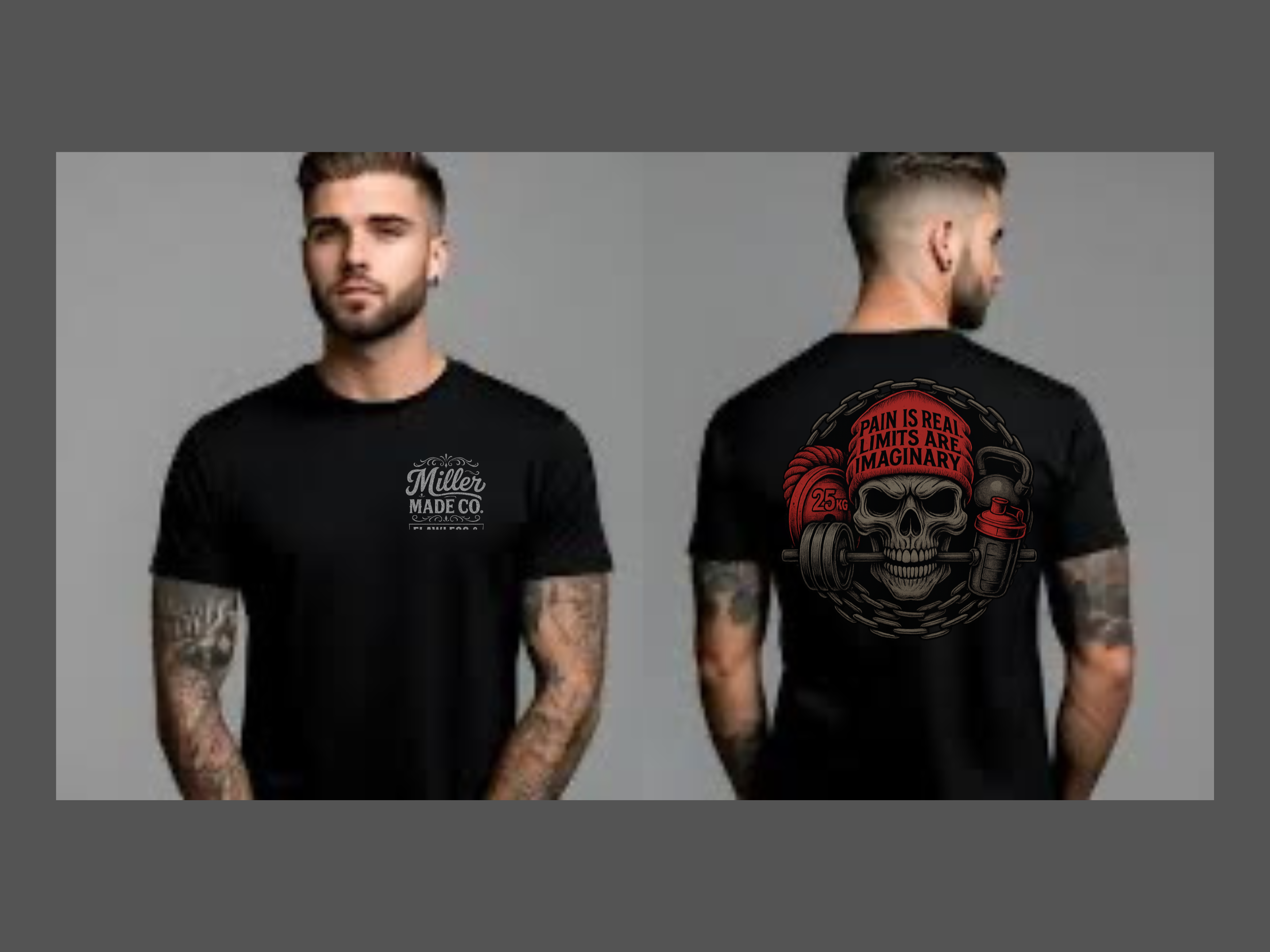Pain Is Real Skull Gym Shirt – Hardcore Weightlifting Tee