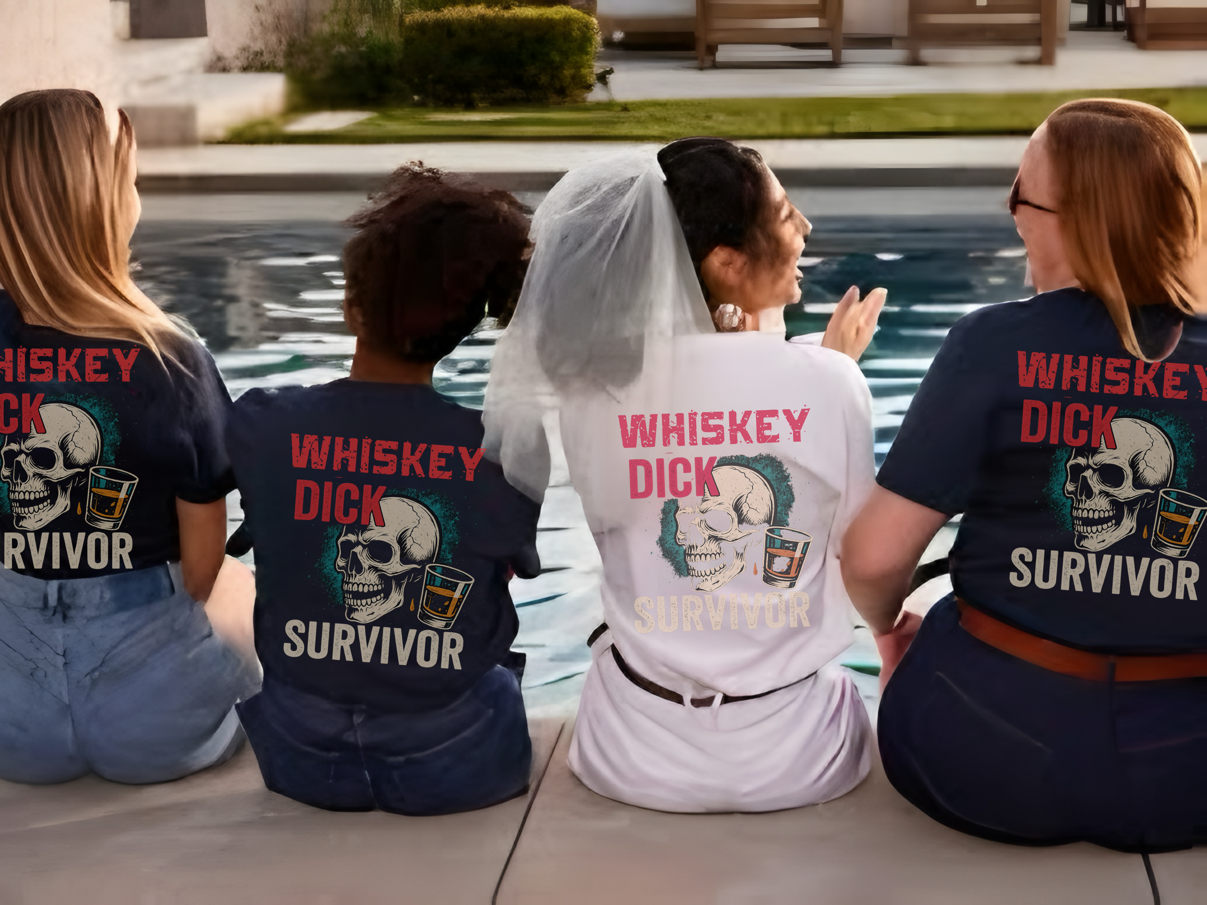 Whiskey Dick Survivor – Funny Skull Drinking T-Shirt”